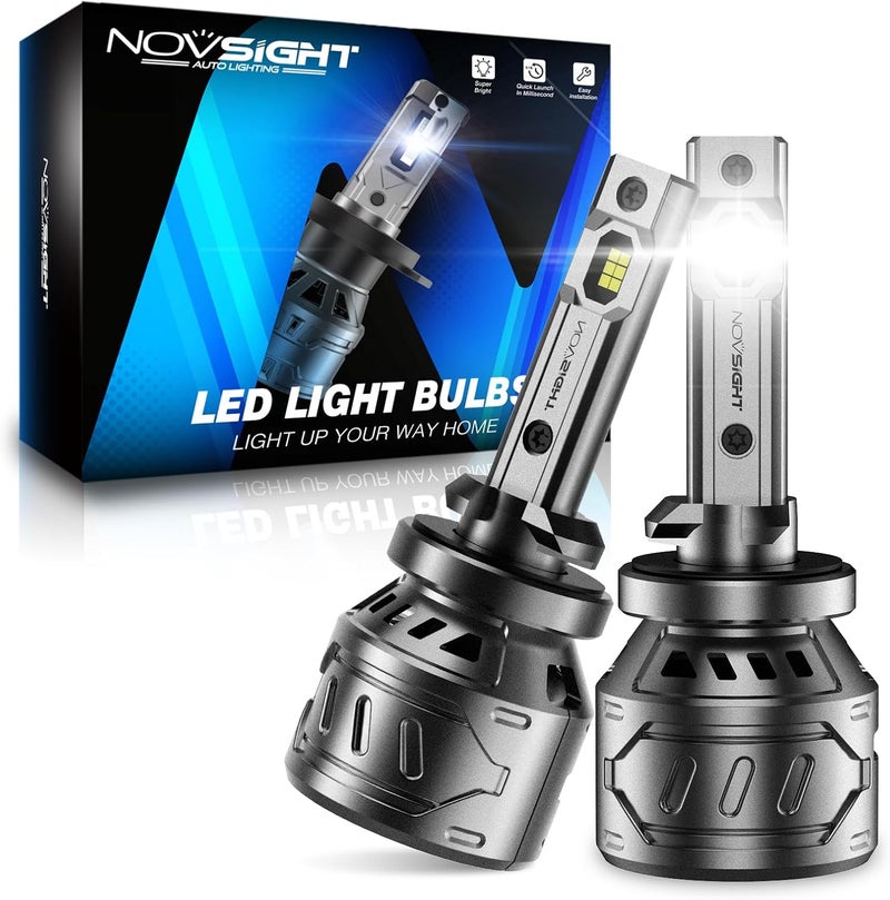 NOVSIGHT 880 لمبات ضباب LED - 6500K أبيض 60W 13000LM ساطع 899 885 893 لمبات ضباب LED، توصيل وتشغيل، استبدال لمبات ضباب سريعة التبريد، IP68 مقاومة للماء، عبوة من 2 - Image 1